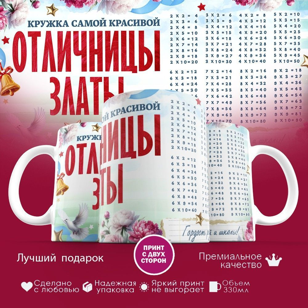 Кружка с принтом «Кружка отличницы Златы» | TopPoshiv