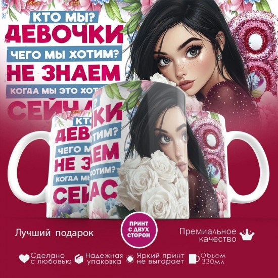 Кружка с принтом «Кто мы? Чего мы хотим? Когда мы это хотим?»