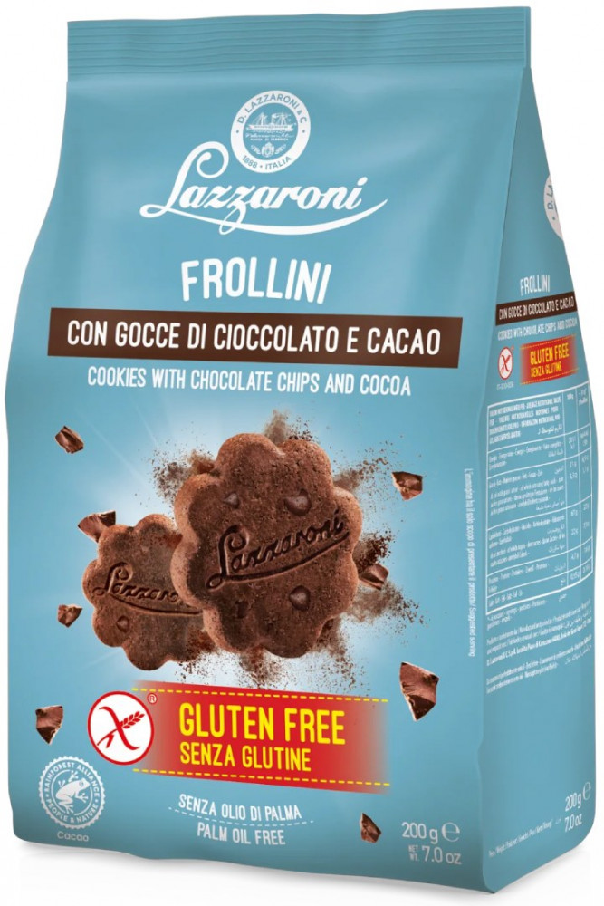 Печенье безглютеновое с какао и шоколадной крошкой «Frollini» | Lazzaroni