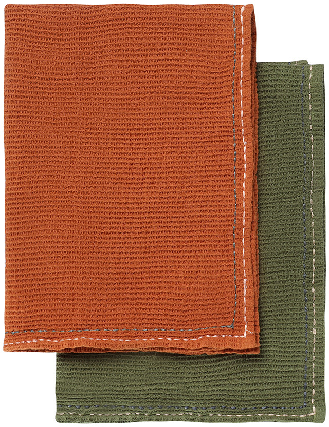 Комплект вафельных полотенец с декоративной строчкой «Essential» | Essential | Tkano