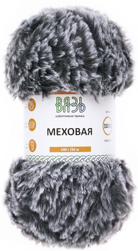 Пряжа для вязания «Меховая», цвет 83 Серо-белый | Вязь