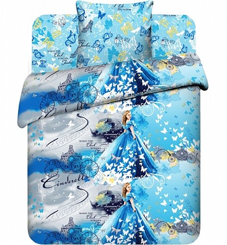 Детский комплект постельного белья «Золушка» (арт. 4568, 1,5-спальный, бязь, 1 наволочка 70х70) | Disney Тeenager | ТДЛ Текстиль