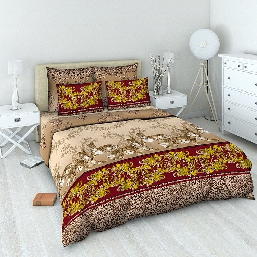 Комплект постельного белья «Золотой Дамаск» (арт. 4440/1, семейный, бязь, 2 наволочки 70х70) | Самоцветная | ТДЛ Текстиль