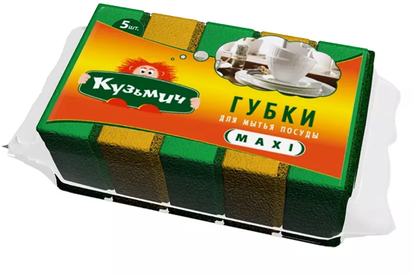 Набор губок для мытья посуды «Maxi» | Кузьмич