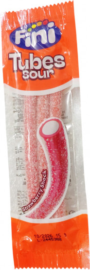 Трубочка мармеладная в кисло-сладкой посыпке со вкусом клубники «Tubes Sour»