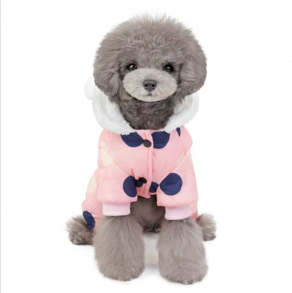 Зимний комбинезон с капюшоном для кошек и собак мелких и средних пород