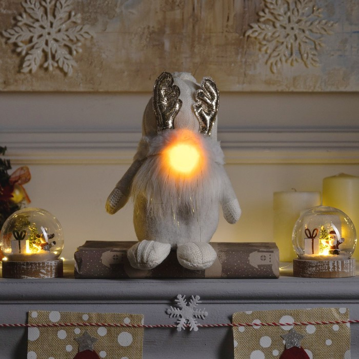 Фигура светодиодная «Гном белый» | Luazon Lighting