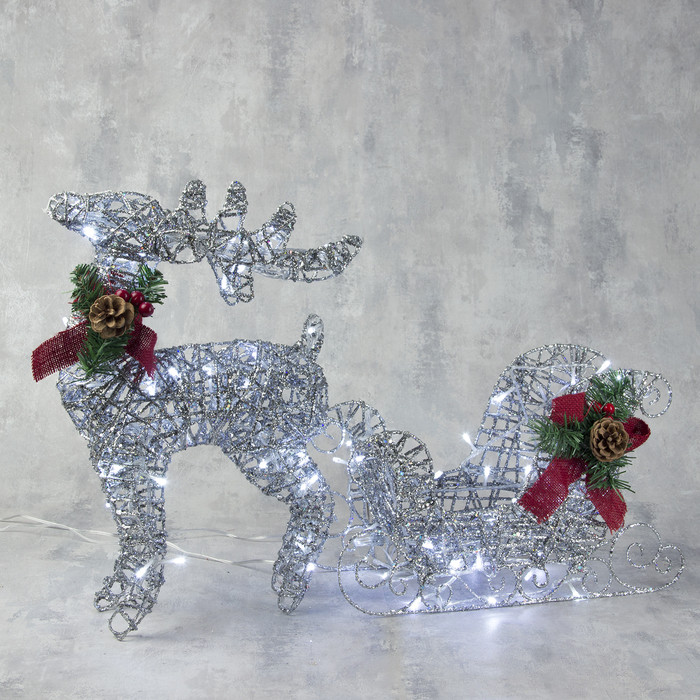 Фигура светодиодная «Олень с санями» | Luazon Lighting