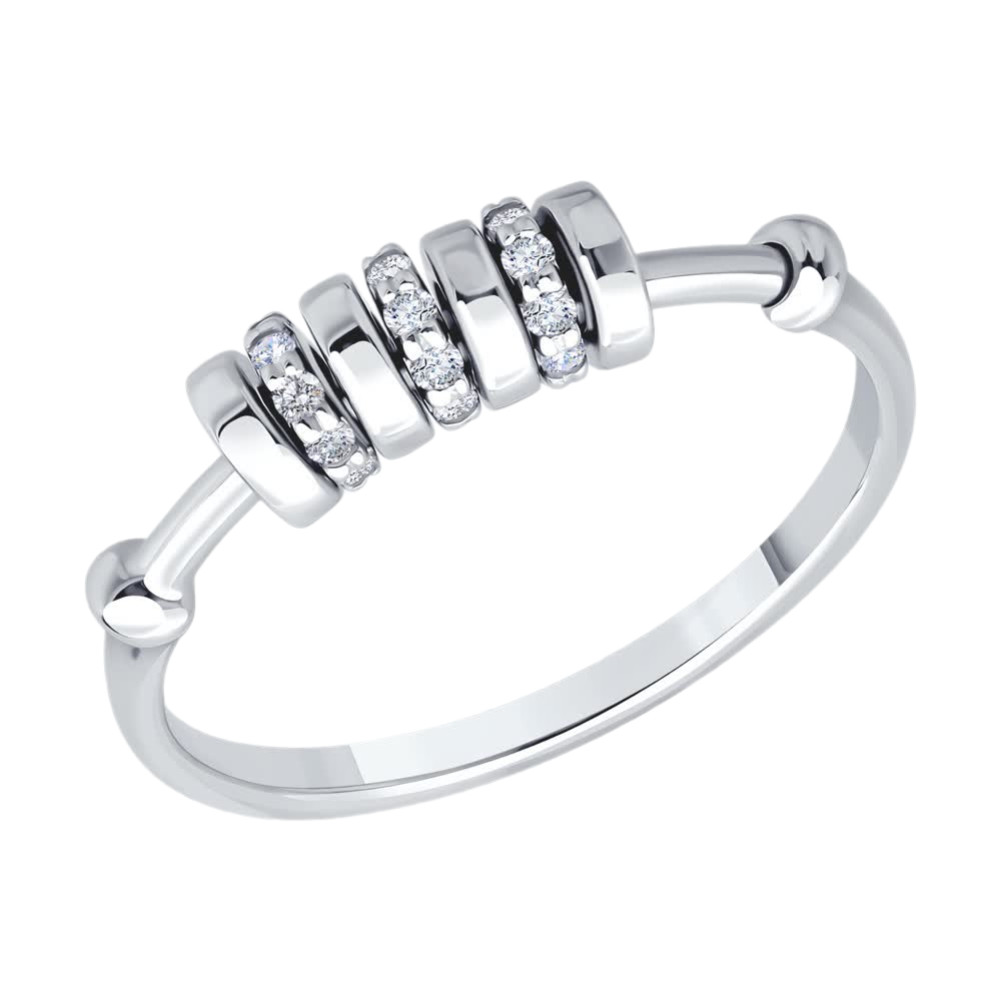 Кольцо из серебра с фианитами | Diamant