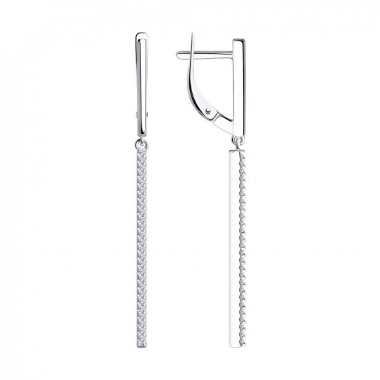 Серьги из серебра с фианитами