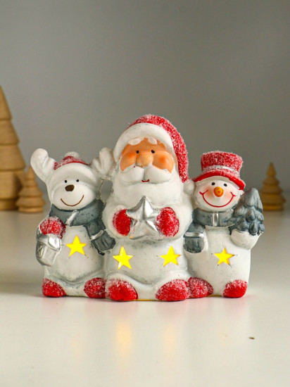 Фигурка светящаяся «Дед Мороз, снеговик и лосик»
