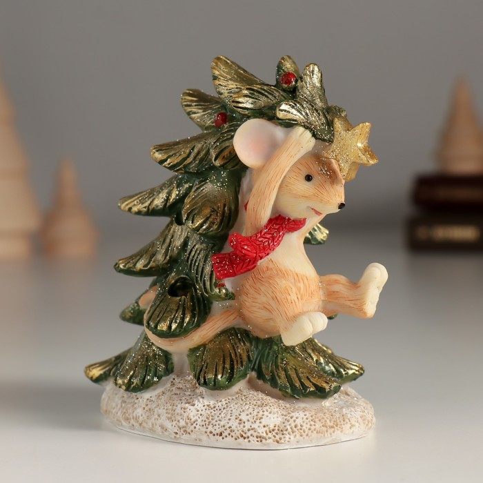 Фигурка светящаяся «Мышка висит на ёлочке»