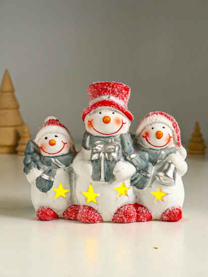 Фигурка светящаяся «Три снеговичка»