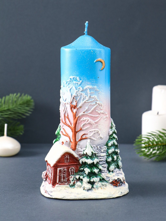 Свеча декоративная «Зимний пейзаж»