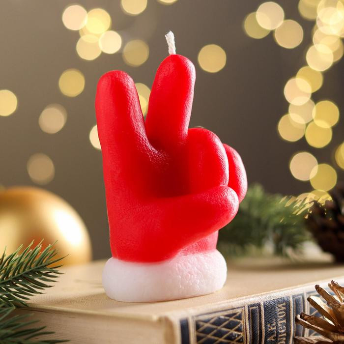 Свеча декоративная «Новогодний привет. Варежка Деда Мороза»