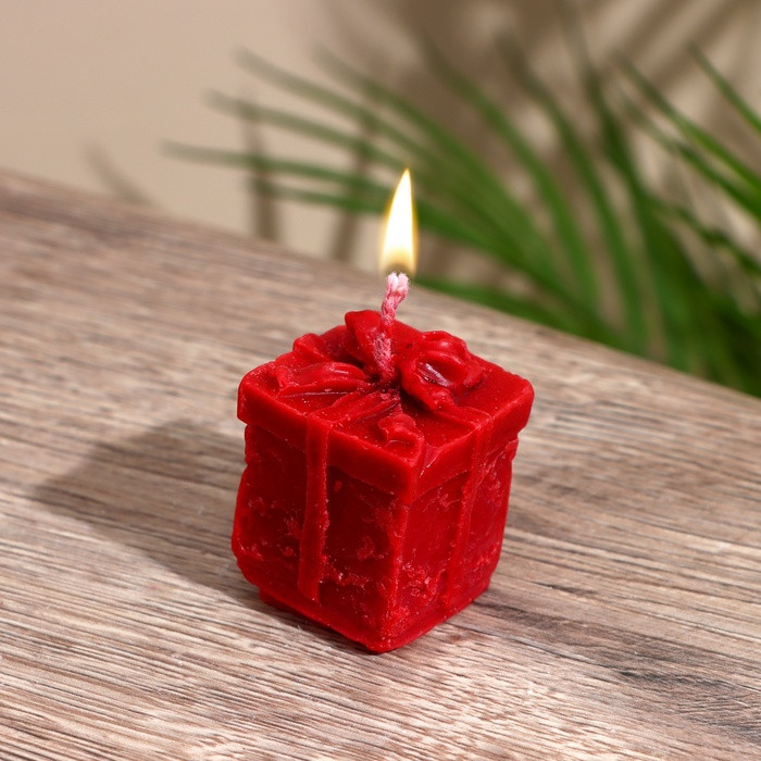 Свеча новогодняя «Коробочка с бантиком»