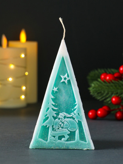 Свеча новогодняя пирамида «Дед Мороз»