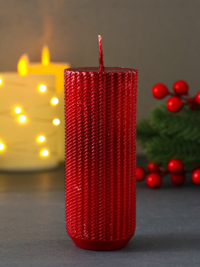 Свеча-цилиндр «Вязаный»