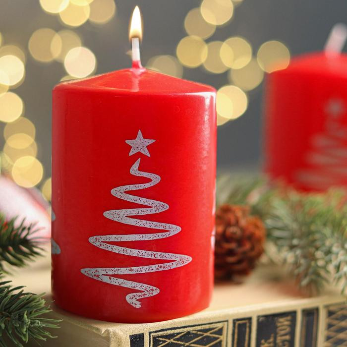 Свеча-цилиндр «Ёлочка»