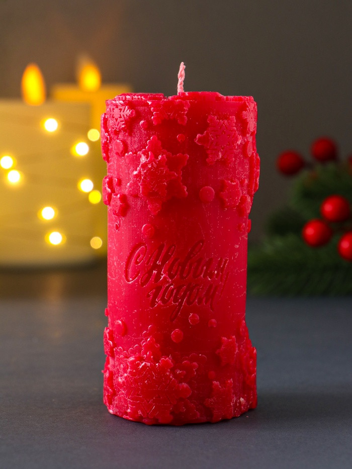 Свеча-цилиндр «С Новым годом»