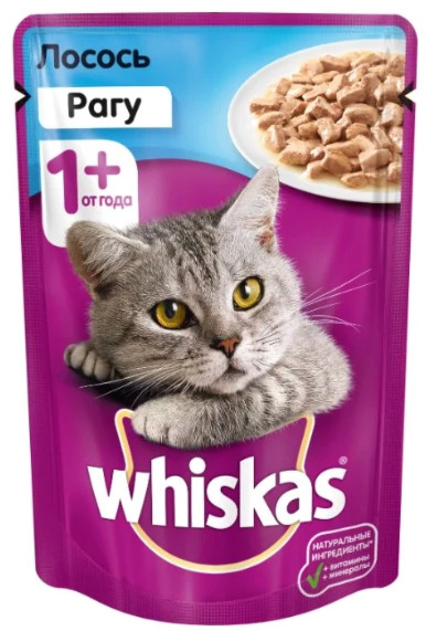 Корм влажный для кошек «Рагу с лососем» | Whiskas