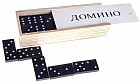 Домино черное, в деревянной коробке