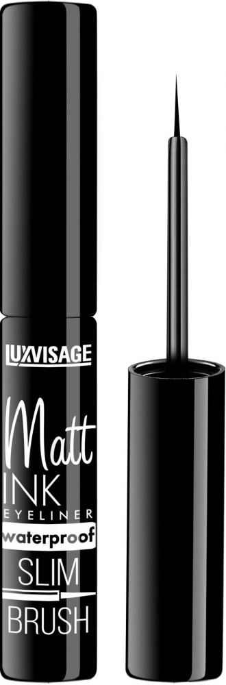 Подводка для глаз «Matt Ink Eyeliner Waterproof Slim brush», оттенок Черный | LuxVisage