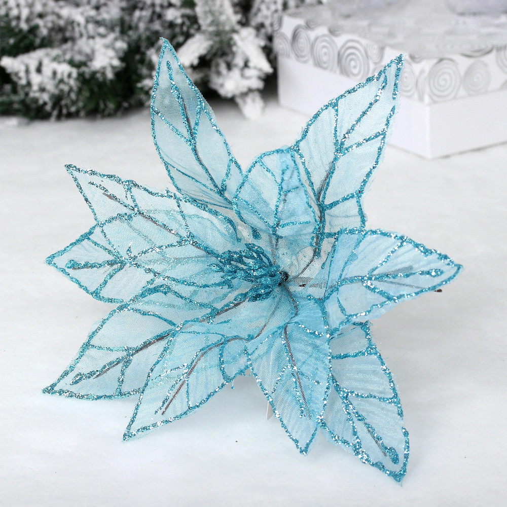 Украшение новогоднее «Пуансеттия — Блестящее утро» | Серпантин