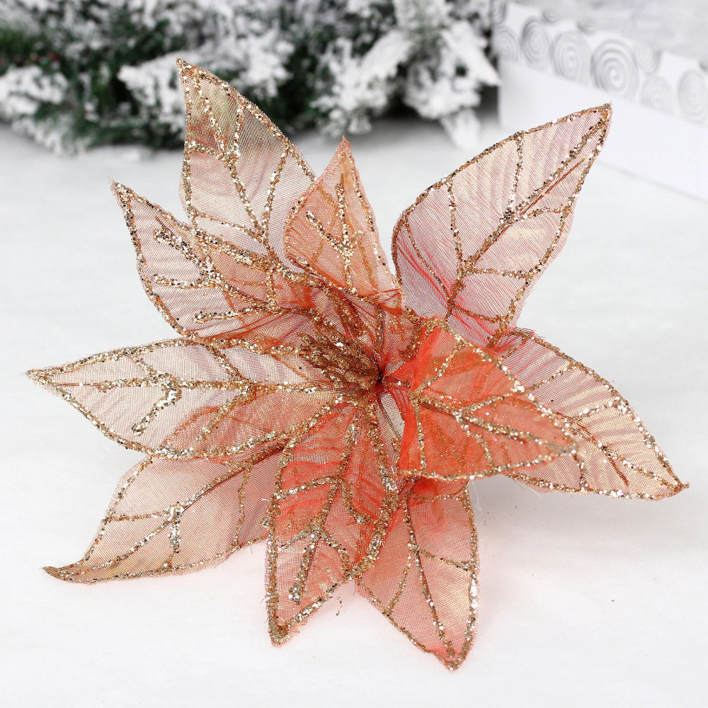 Украшение новогоднее «Пуансеттия — Блестящее утро» | Серпантин