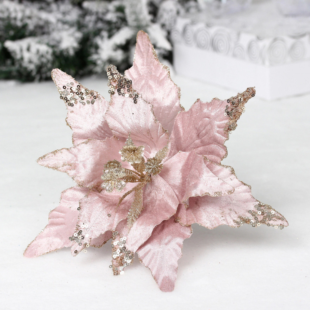 Украшение новогоднее «Пуансеттия — Звёздное небо» | Серпантин