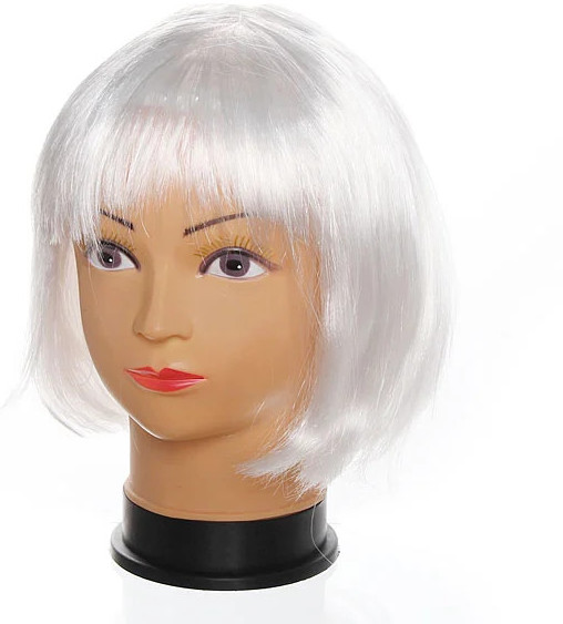 Парик карнавальный «Каре белое» | Серпантин