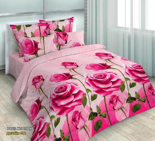 Комплект постельного белья «Love & Live» (рис. 021, евро, бязь, 2 наволочки 70х70)
