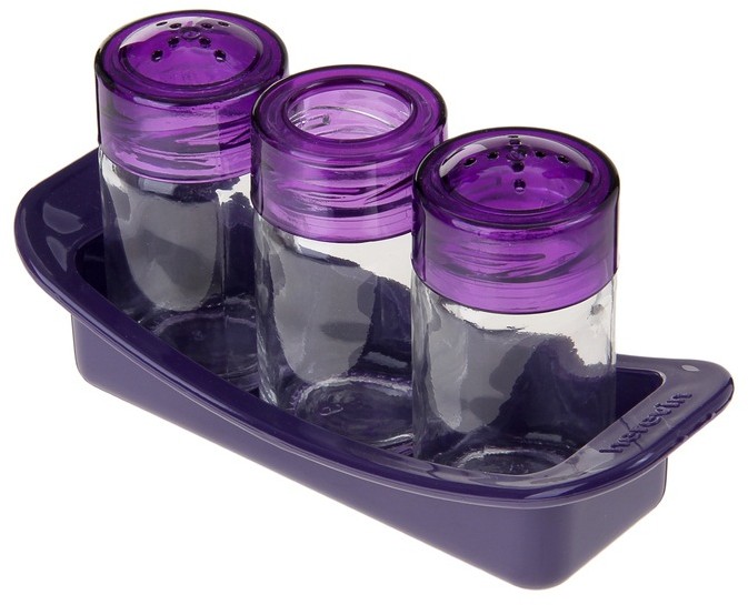 Набор для специй «Венеция» на подставке, фиолетовый | Венеция | Herevin