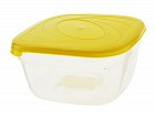 Контейнер с крышкой для СВЧ (1 л) квадратный, лимон
