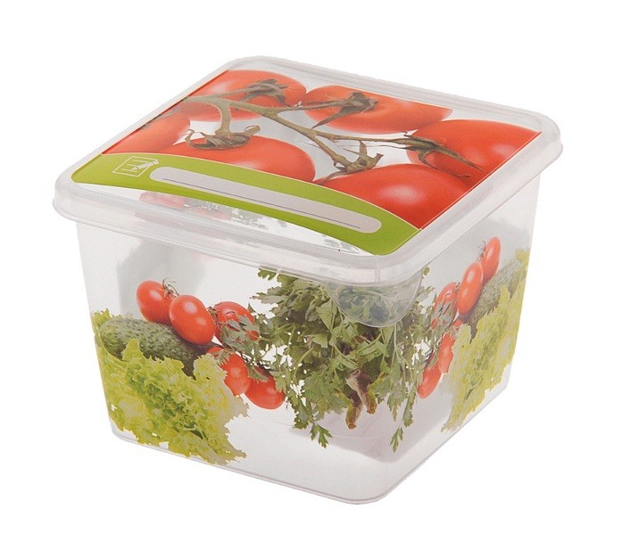 Контейнер пищевой с крышкой (750 мл), квадратный | Браво. Овощи | Plastic Centre