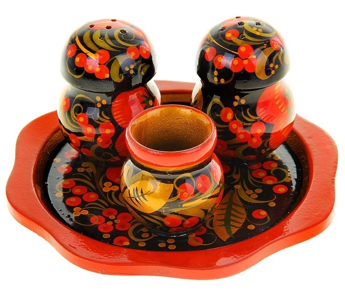 Набор для специй «Грибы», хохлома | Хохломская роспись