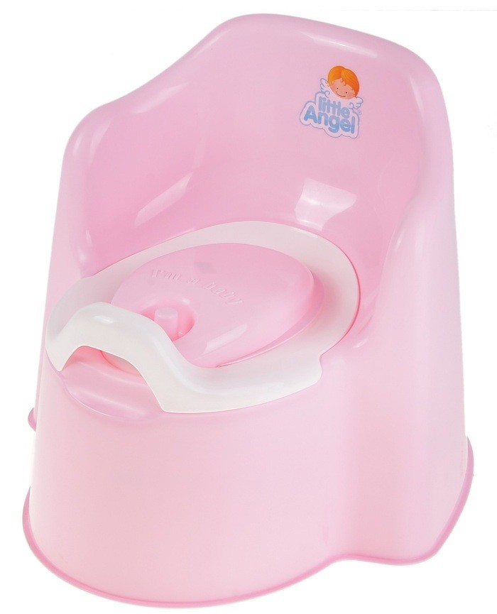 Горшок детский «Little King» с крышкой, цвет розовый | Little Angel