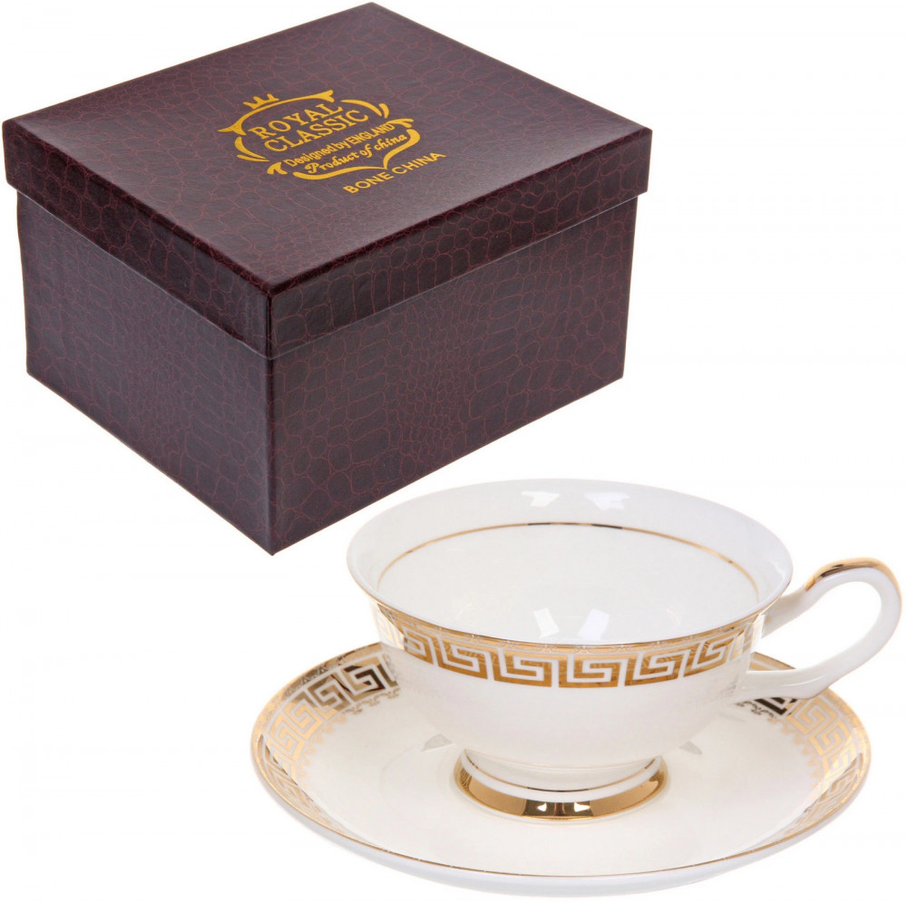 Чайная пара «Royal classic. Греческий узор» | Huangyan Shunchang suliaogong