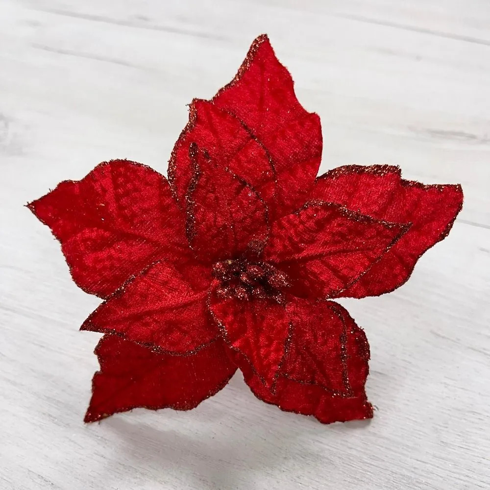 Украшение ёлочное на клипсе «Пуансеттия» | Christmas DeLuxe