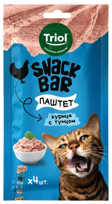 Лакомства для кошек «Паштет из курицы с тунцом» | Snack Bar | Triol