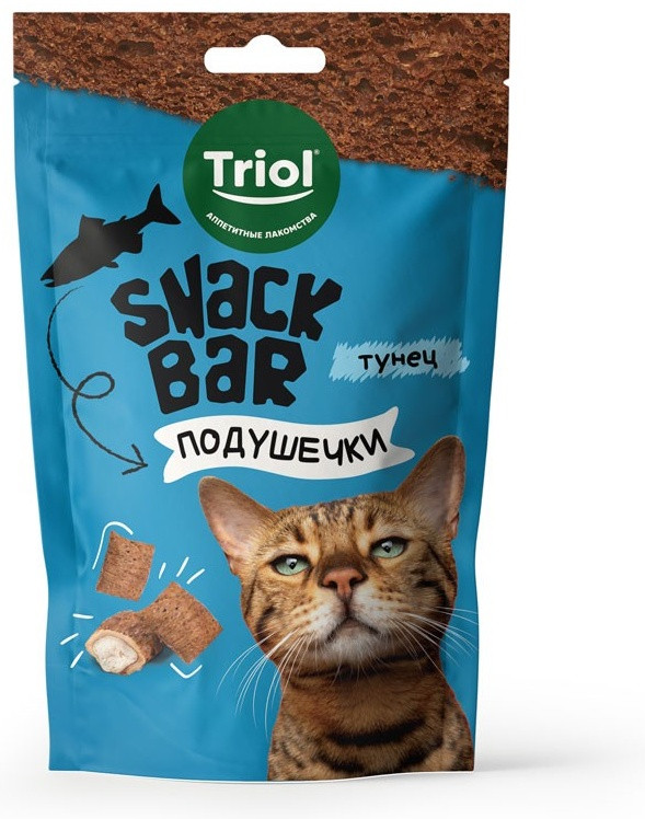 Лакомство для кошек «Мини-подушечки со вкусом тунца» | Snack Bar | Triol