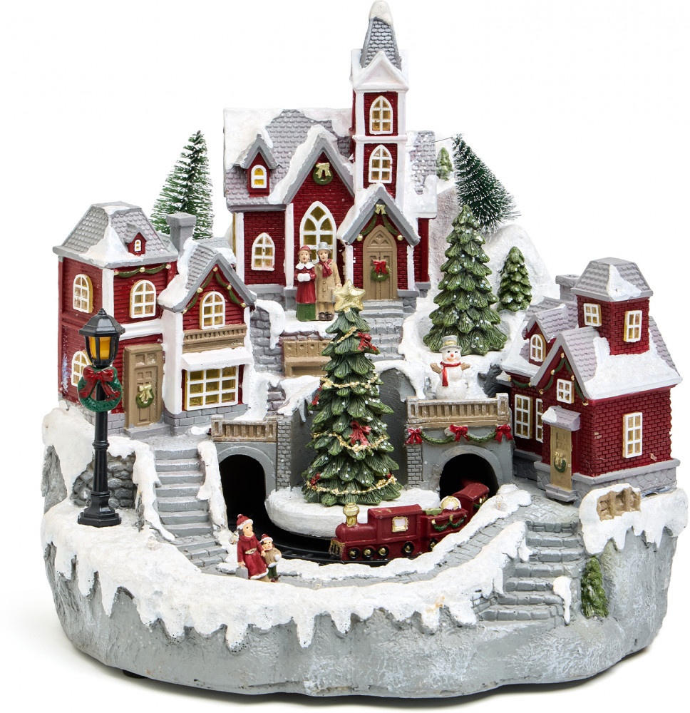 Статуэтка музыкальная с LED-подсветкой «Зимний городок» | Lefard