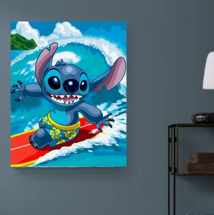 Картина по номерам «Стич на волне»