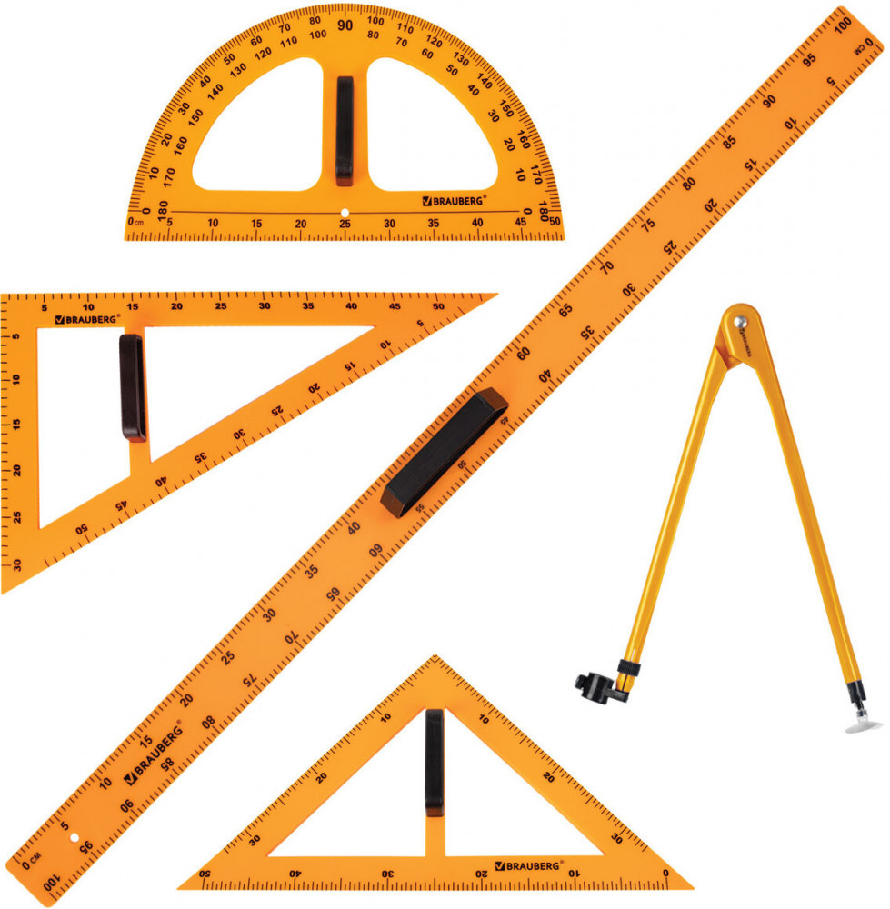 Набор чертежный для классной доски | Brauberg