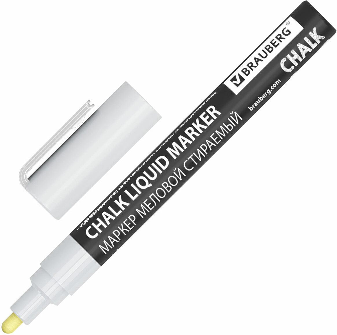 Маркер меловой, цвет белый | Brauberg