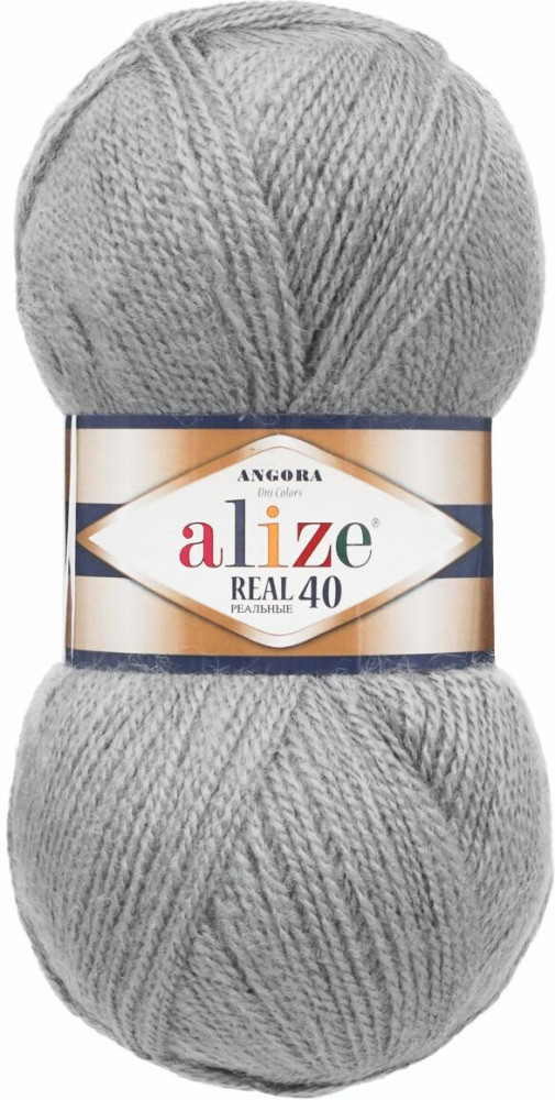 Пряжа для вязания «Real 40», цвет 87 средне-серый | Angora | Alize