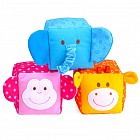 Набор мягких музыкальных кубиков «Животные», 3 шт