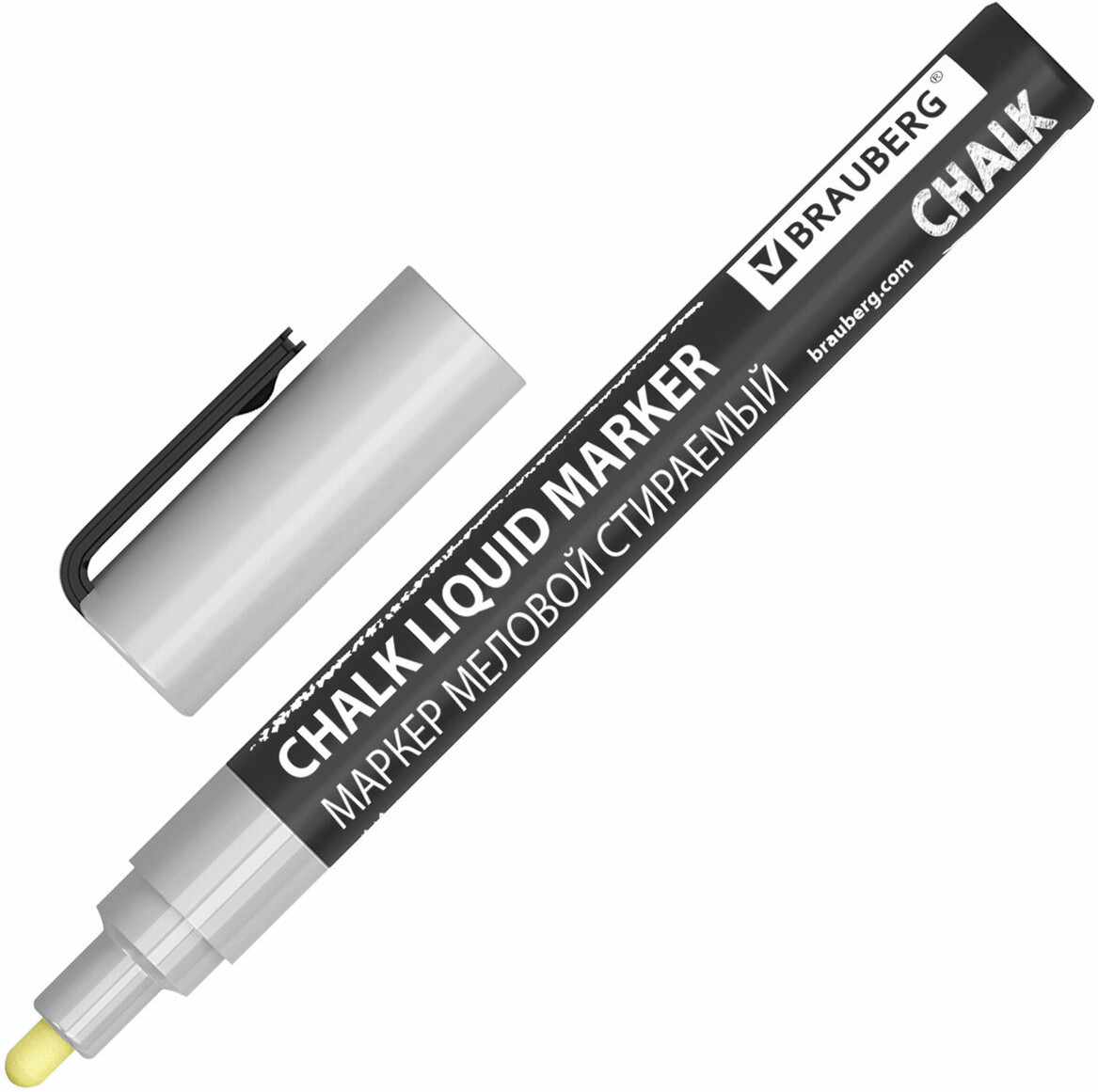 Маркер меловой, цвет серебристый | Brauberg