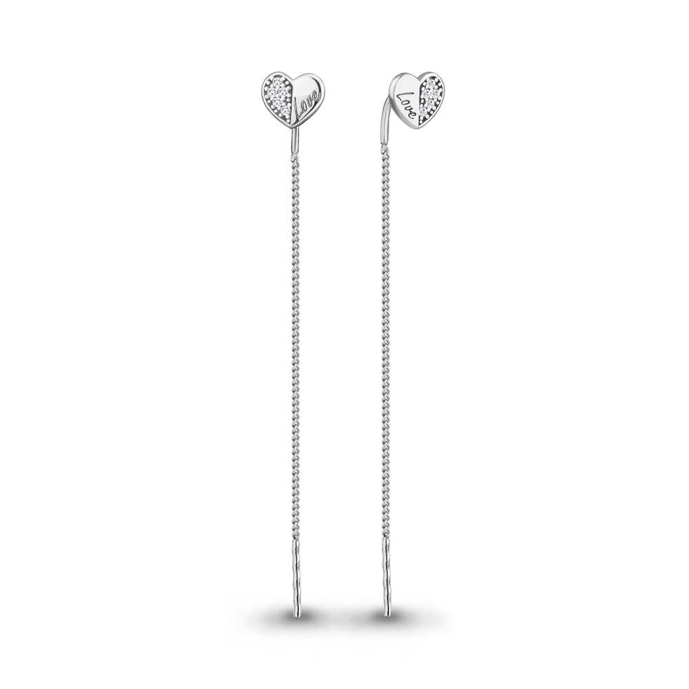 Серьги из серебра с фианитами | Aquamarine