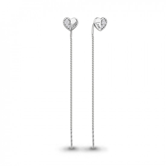 Серьги из серебра с фианитами